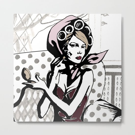 Pretty in maroon dress Metal Print