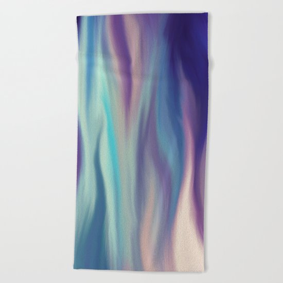 Painted digital silk texture blue colors Beach Towel