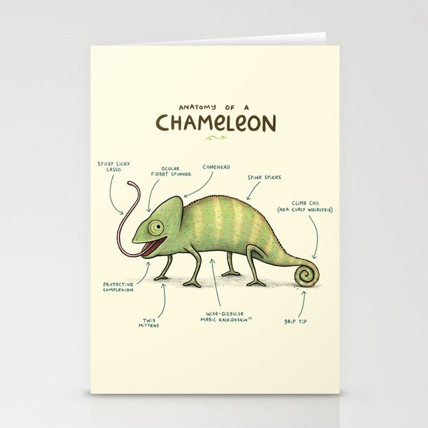 Anatomy of a Chameleon Stationery Cards