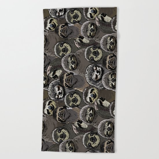 Social Sloths Beach Towel