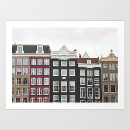 The Famous Row Of Amsterdam Photo | Historical Houses By The Canal Art Print | Dutch Travel Photography Art Print