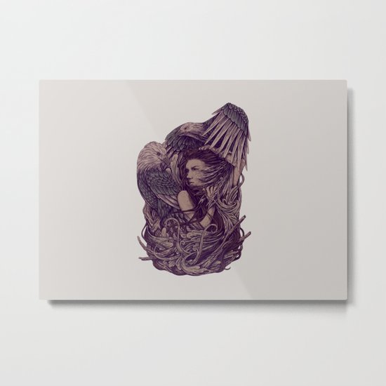 Fight Eagle Metal Print