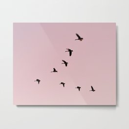FLYING GEESE  Metal Print | Birdphotograph, Birdphotography, Flyinggeese, Birdphoto, Birdsflying, Midflight, Photo, Minimalist, Summer, Birdwallart 