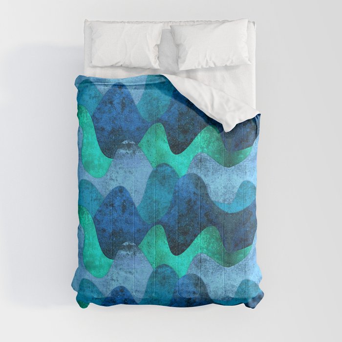 Grunge Sea waves Comforter