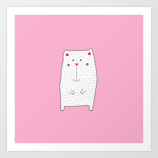 berry kitty Art Print