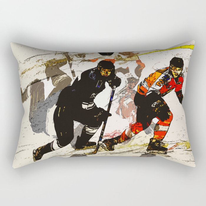 Wipe Out - Hockey Players Rectangular Pillow