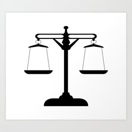 weight scale Art Print | Measurement, Vector, Truth, Measure, Trial, Protect, Police, Legal, Punishment, Lawyer 