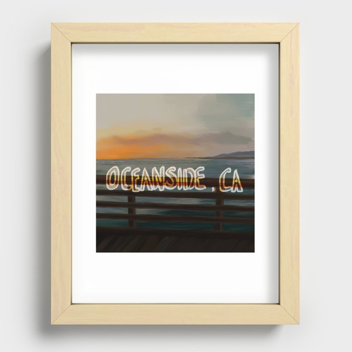 Oceanside, CA Recessed Framed Print