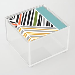 Colorful Stripes With Blue Acrylic Box