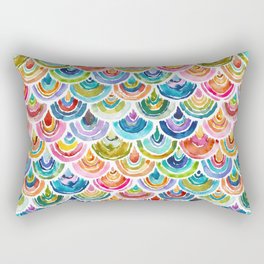STRANGEBOW Rainbow Bold Colorful Scallop Rectangular Pillow