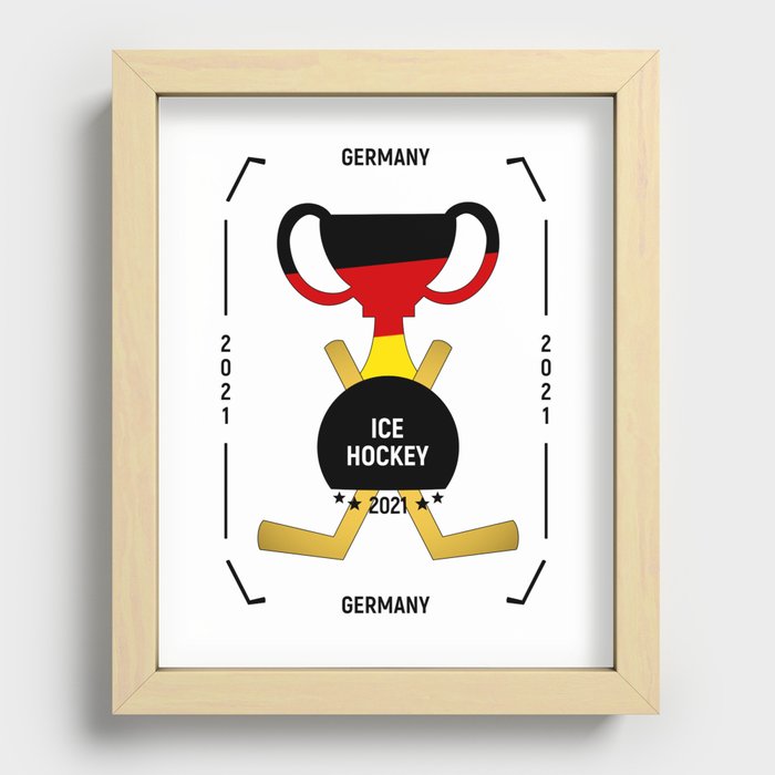 Ice Hockey 2021 Germany Fan T-Shirt Present Recessed Framed Print