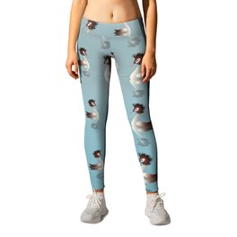 Great crested grebe digital  Leggings | Reflection, Animal, Swimming, Waterfowl, Greatcrestedgrebe, Feathers, Waterbird, Fowl, Graceful, Water 