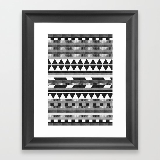 DG Aztec No.1 Monotone Framed Art Print
