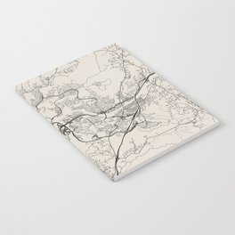 Santa Clarita USA - City Map - Black and White Aesthetic Notebook