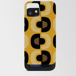 Retro Mid Century Modern Pattern 127 Black and Yellow iPhone Card Case