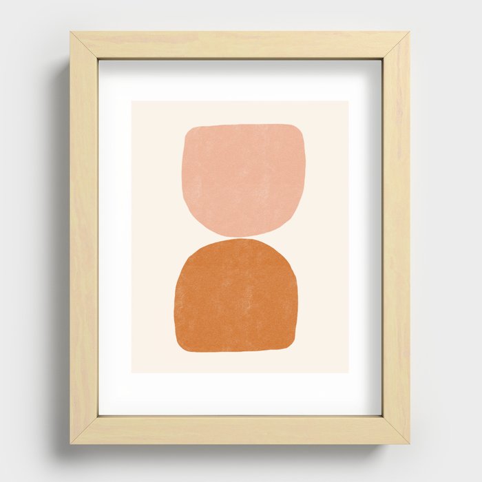 Terracotta Mid Century Modern Abstract Recessed Framed Print