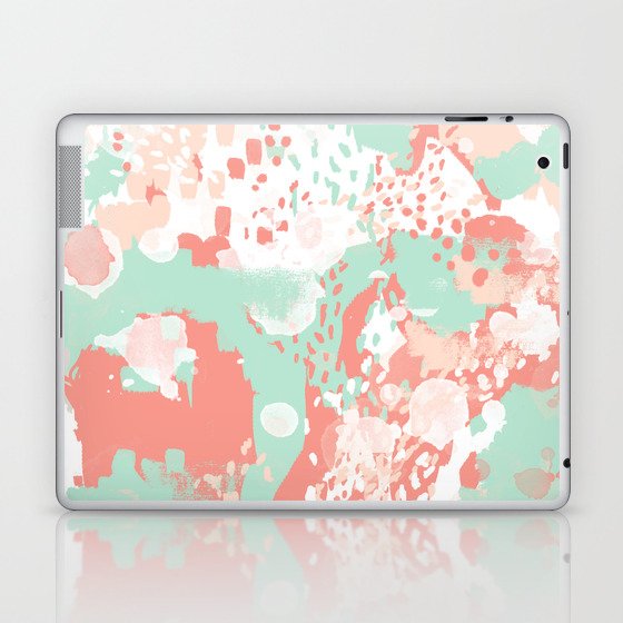 Poppy - minimal trendy gender neutral bright happy color palette nursery art Laptop & iPad Skin
