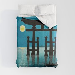 Torri Gates In Moonlight By Shoda Koho Comforter