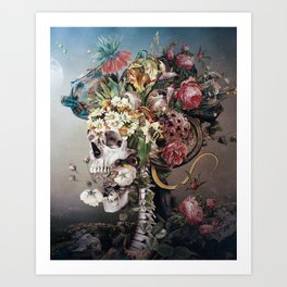 Flower skull Art Print