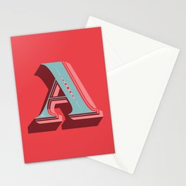 Type Art: Letter A (red) Stationery Card