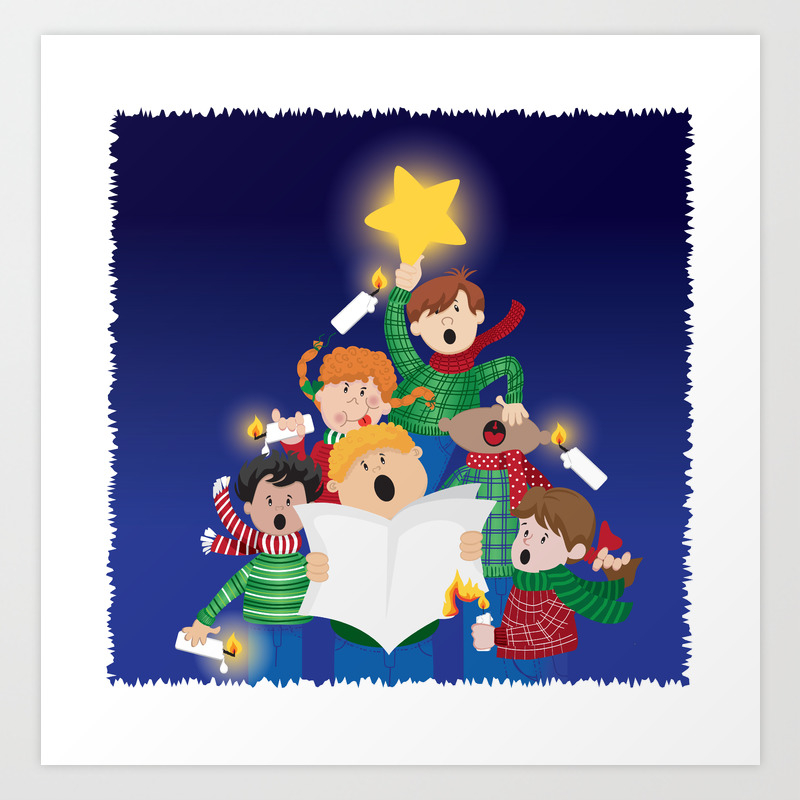 Children S Christmas Art Print By Rebecazum Society6
