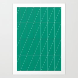 Emerald Triangles by Friztin Art Print