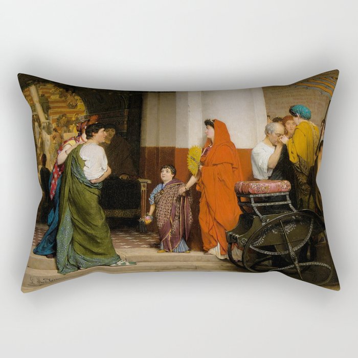 Sir Lawrence Alma-Tadema "Entrance of the Theatre (Entrance to a Roman Theatre)" Rectangular Pillow