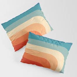 Retro 70s Color Palette III Pillow Sham | Digital, Colour, Geometric, Trendy, Painting, Geometry, Minimalism, Minimal, 80S, Cubism 