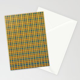 Yellow And Blue Plaid  Stationery Card