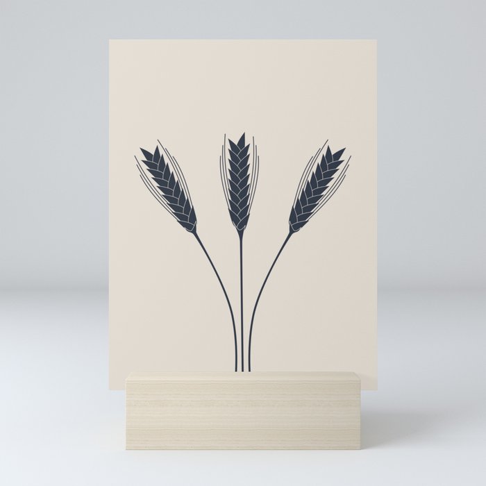 Wheat Field (Misty Navy) Mini Art Print