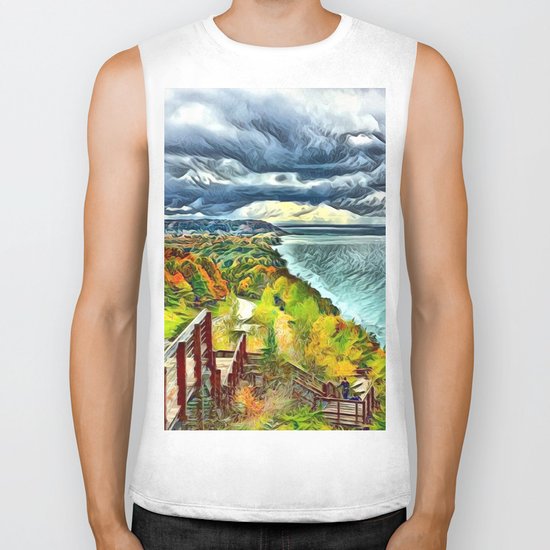 Stairs to Paradise (Water and Landscape) Biker Tank