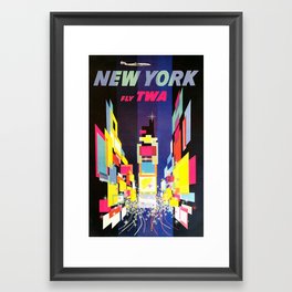 TWA New York, Times Square - Vintage Travel Poster Framed Art Print