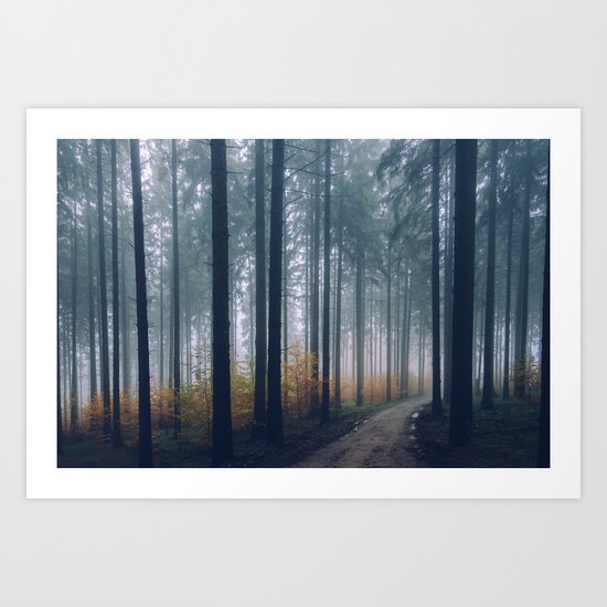 Into the woods #fog Art Print