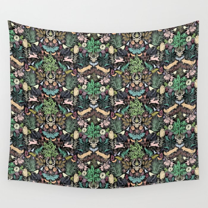 Forest Friends Damask Wall Tapestry