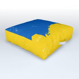 Blue and Yellow Digital Watercolor Stripe Urkaine Colors 2 100% Commission Donated To IRC Read Bio Outdoor Floor Cushion