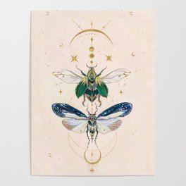 Moon insects Poster