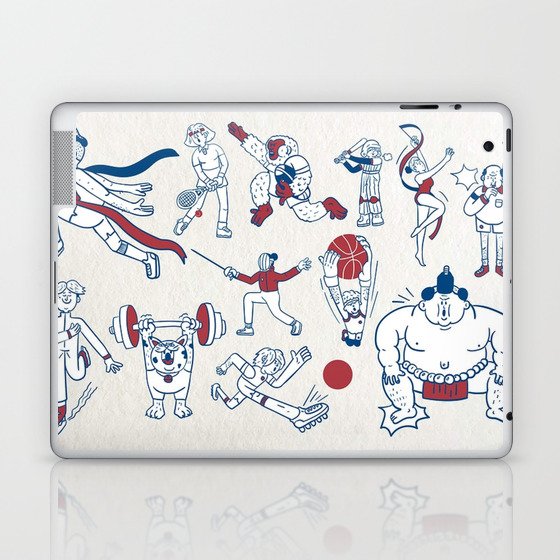 Athletes Doodle Laptop & iPad Skin