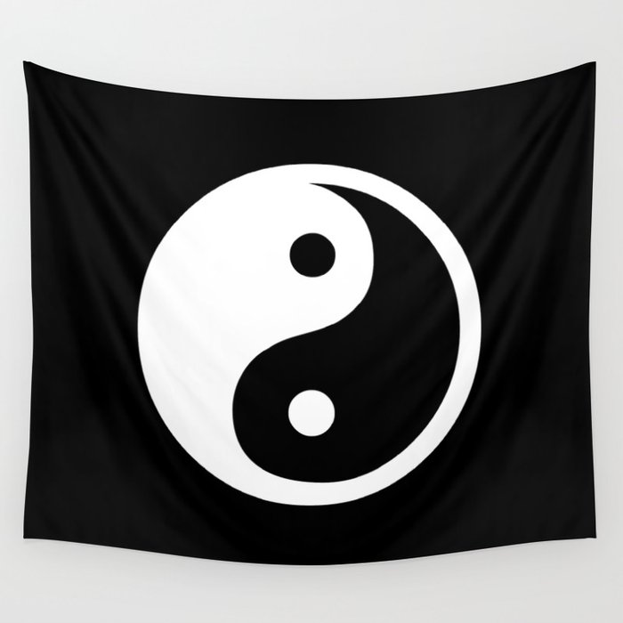 Yin Yang Feng Shui Harmony Black And White Wall Tapestry