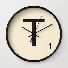 Scrabble Lettre T Letter Wall Clock