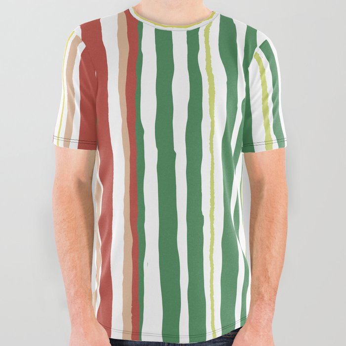 Organic vertical lines and stripes pattern. Doodle digital illustration background. All Over Graphic Tee