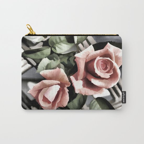 Pink Rose Garden - Painterly Carry-All Pouch