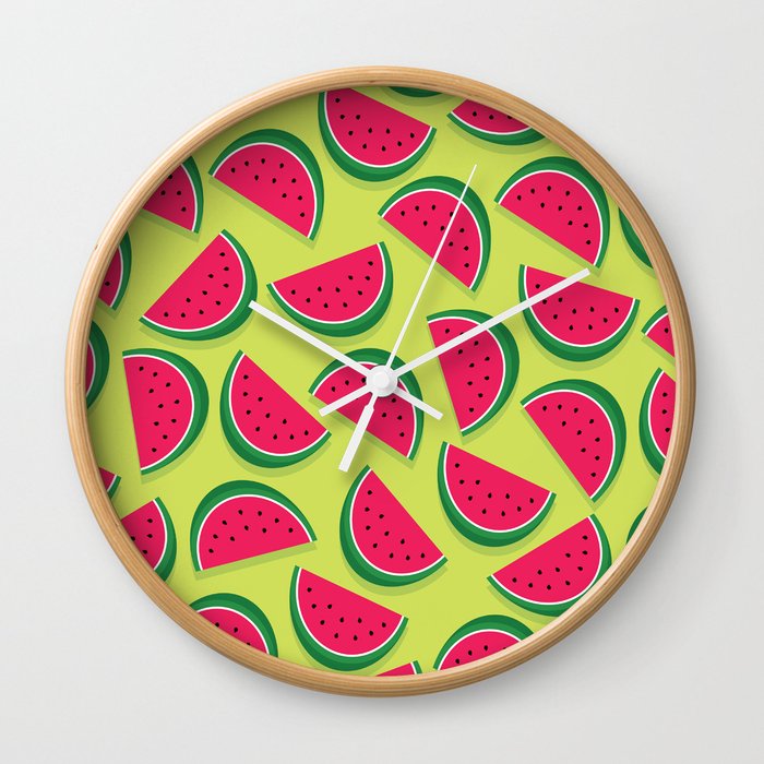 Juicy Watermelon Slices Wall Clock