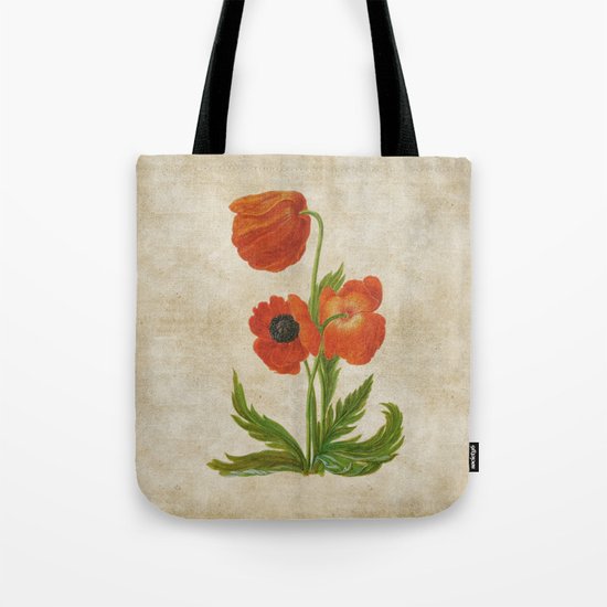 Vintage painting- Bunch of poppies Poppy Flower floral Tote Bag