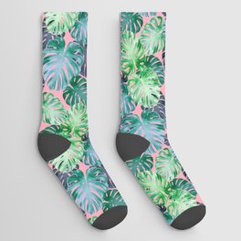 Tropical Monstera Leaves Socks