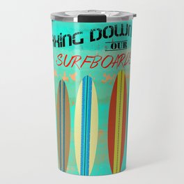 Waxing Down Our Surfboards Travel Mug