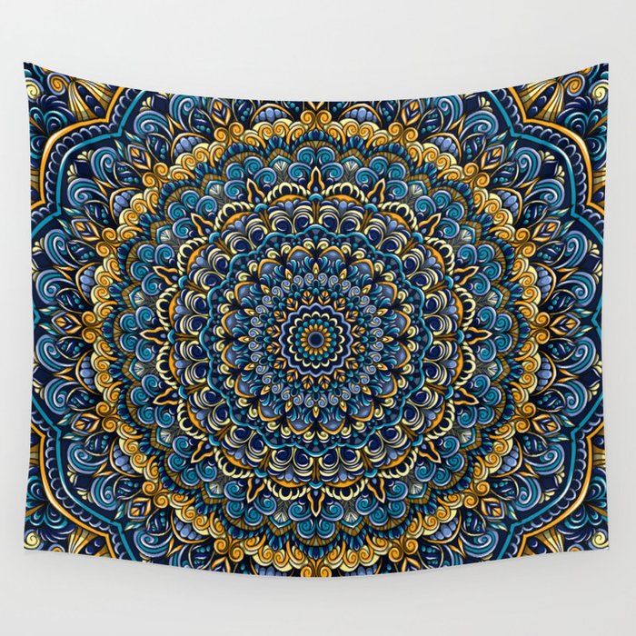 Yellow and blue best sale tapestry