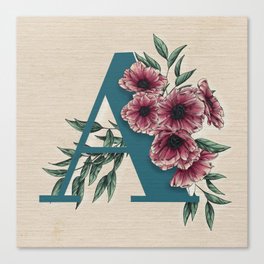 A is for Anemone Canvas Print