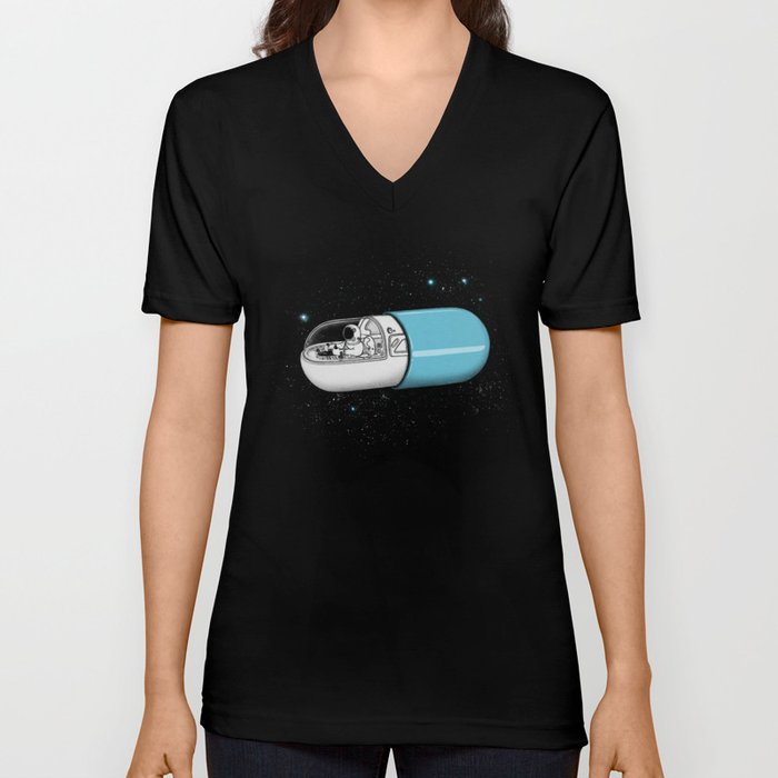 Space Capsule V Neck T Shirt