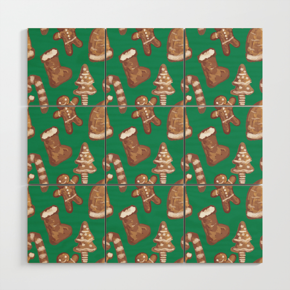 Ginger Biscuit Green Wood Wall Art by mantrapop