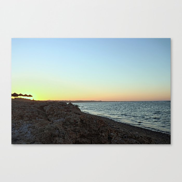 sunset on the beach Canvas Print